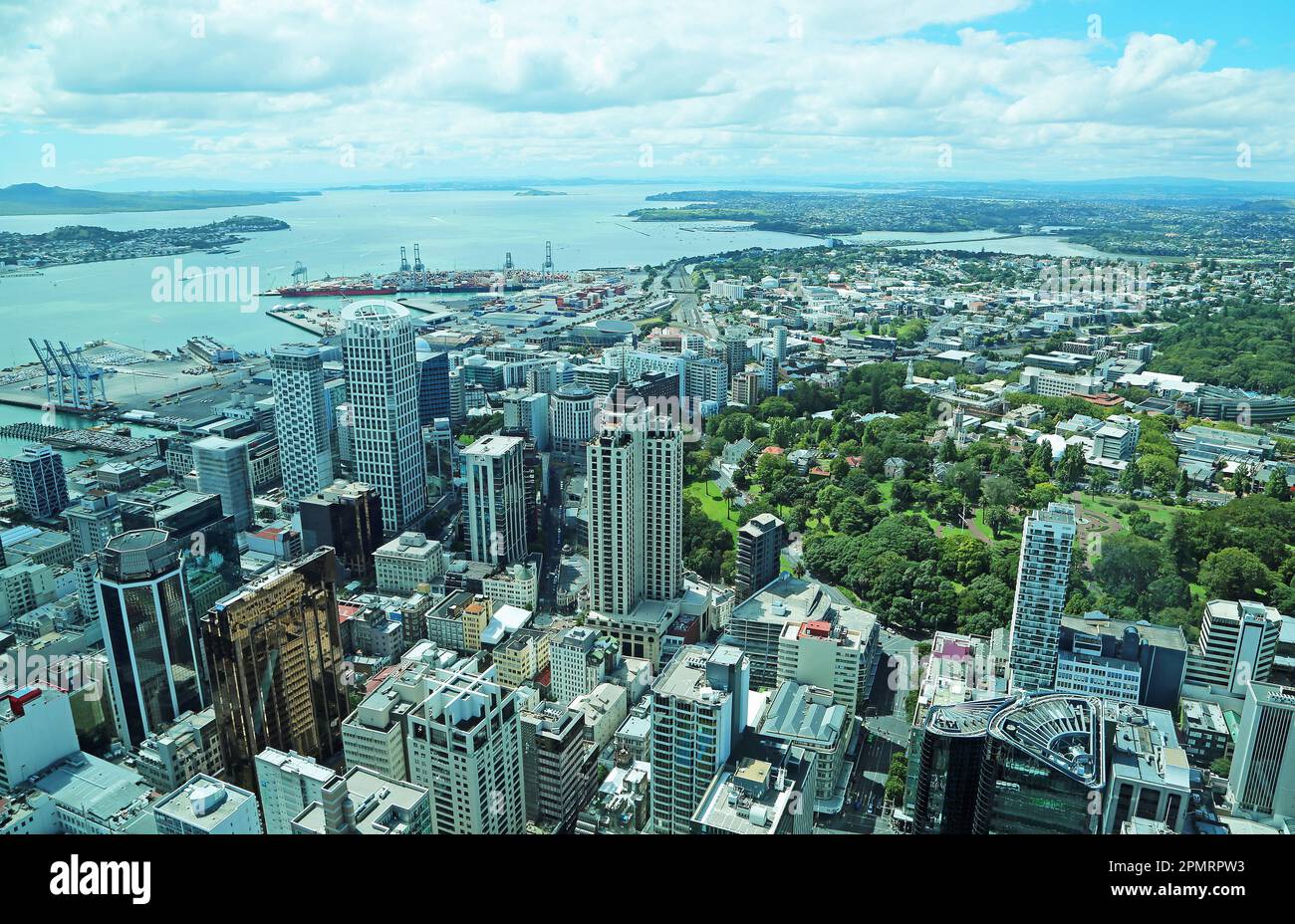 Vista sulla Baia di Auckland, Nuova Zelanda Foto Stock