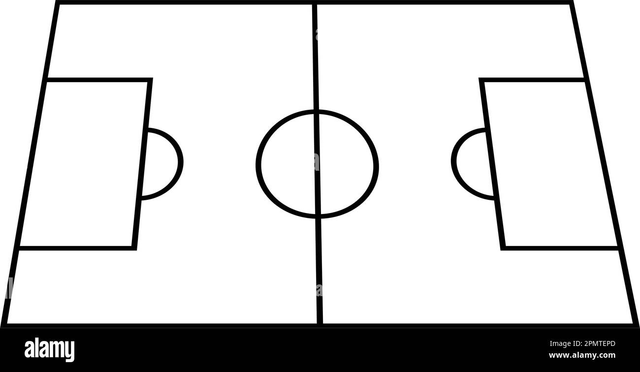 disegno dell'icona del campo da calcio Illustrazione Vettoriale