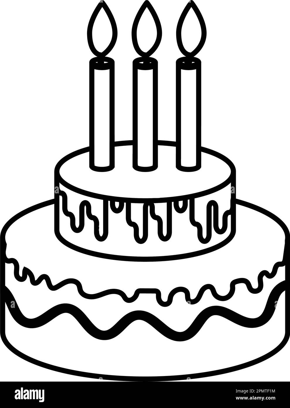 torta di compleanno disegno di illustrazione icona Illustrazione Vettoriale