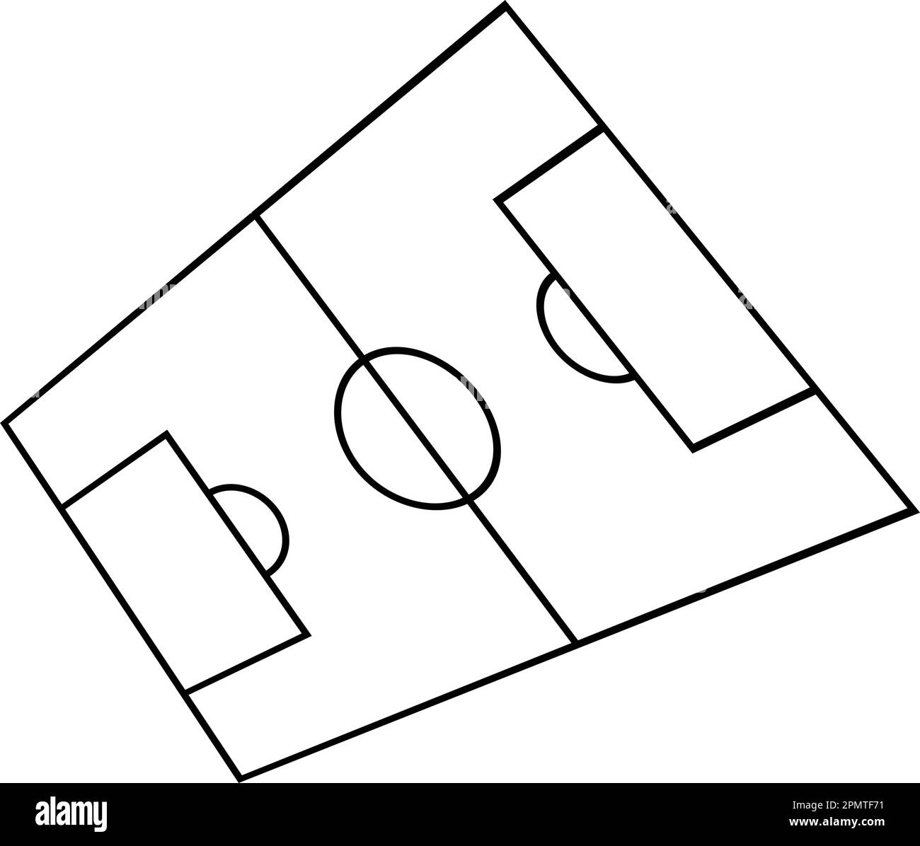disegno dell'icona del campo da calcio Illustrazione Vettoriale