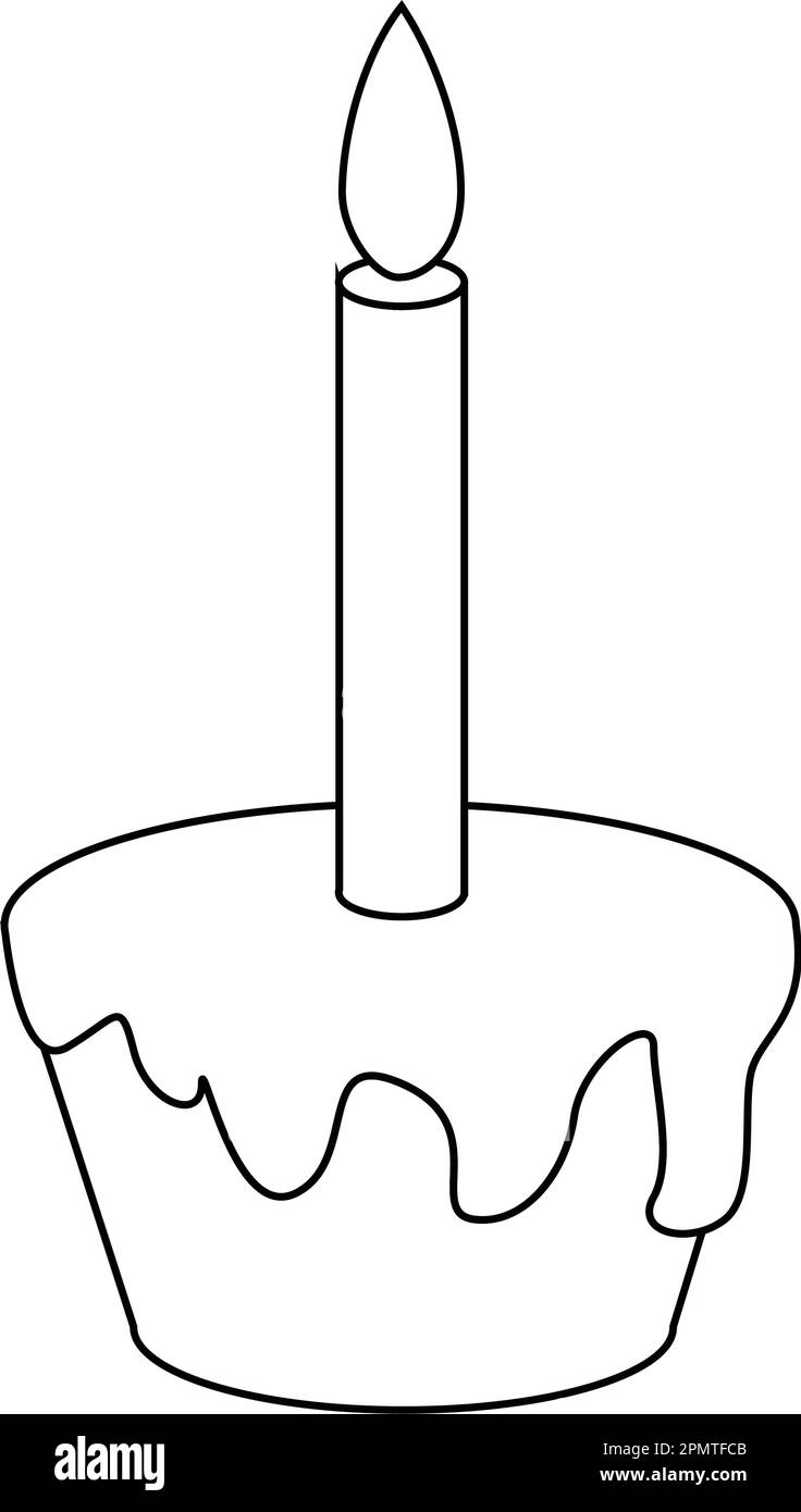 torta di compleanno disegno di illustrazione icona Illustrazione Vettoriale