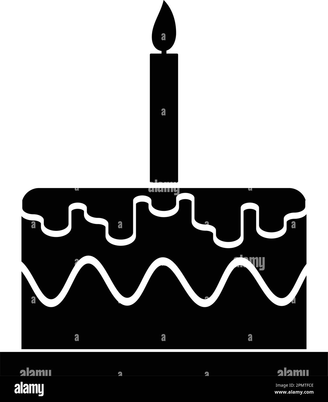 torta di compleanno disegno di illustrazione icona Illustrazione Vettoriale