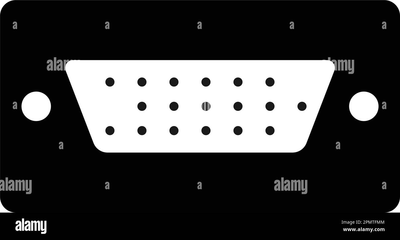 Icona del cavo VGA. disegno del simbolo di illustrazione vettoriale. Illustrazione Vettoriale