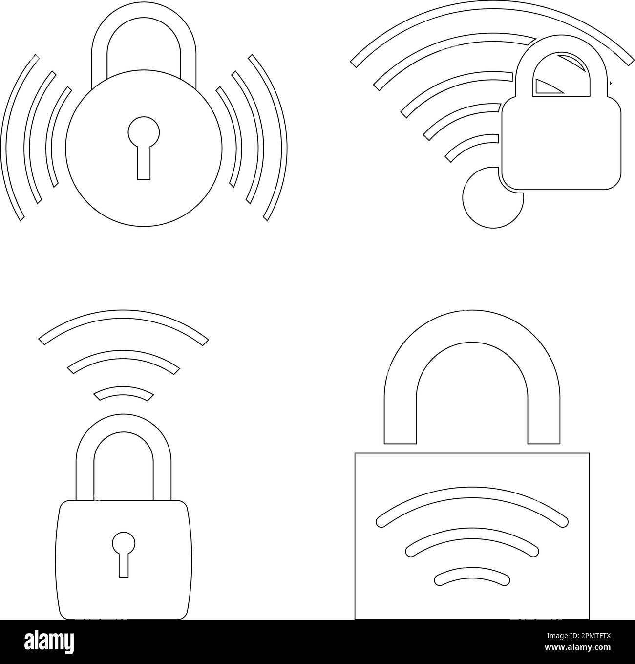 icona del segnale wifi bloccato disegno del simbolo dell'illustrazione vettoriale Illustrazione Vettoriale