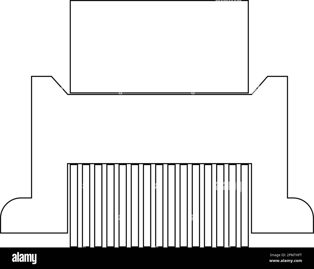 Macchina trituratrice icona.disegno del logo di illustrazione vettoriale Illustrazione Vettoriale