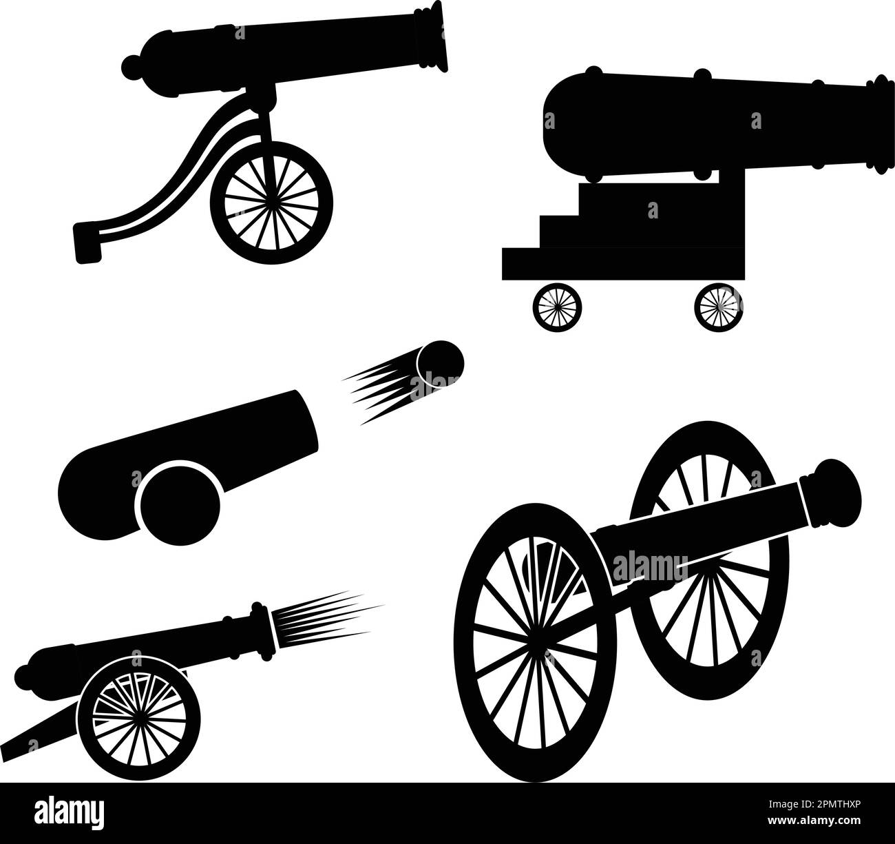 vecchia icona di cannone. disegno del logo di illustrazione vettoriale Illustrazione Vettoriale