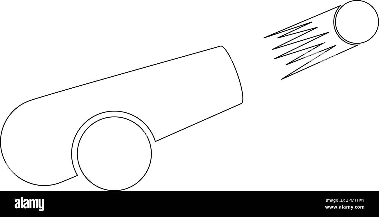 vecchia icona di cannone. disegno del logo di illustrazione vettoriale Illustrazione Vettoriale