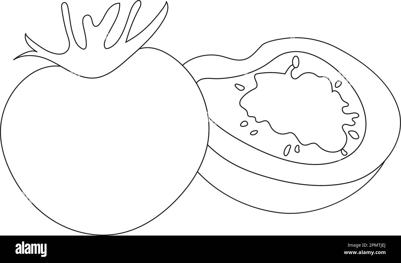 disegno di illustrazione icona di frutta di pomodoro Illustrazione Vettoriale
