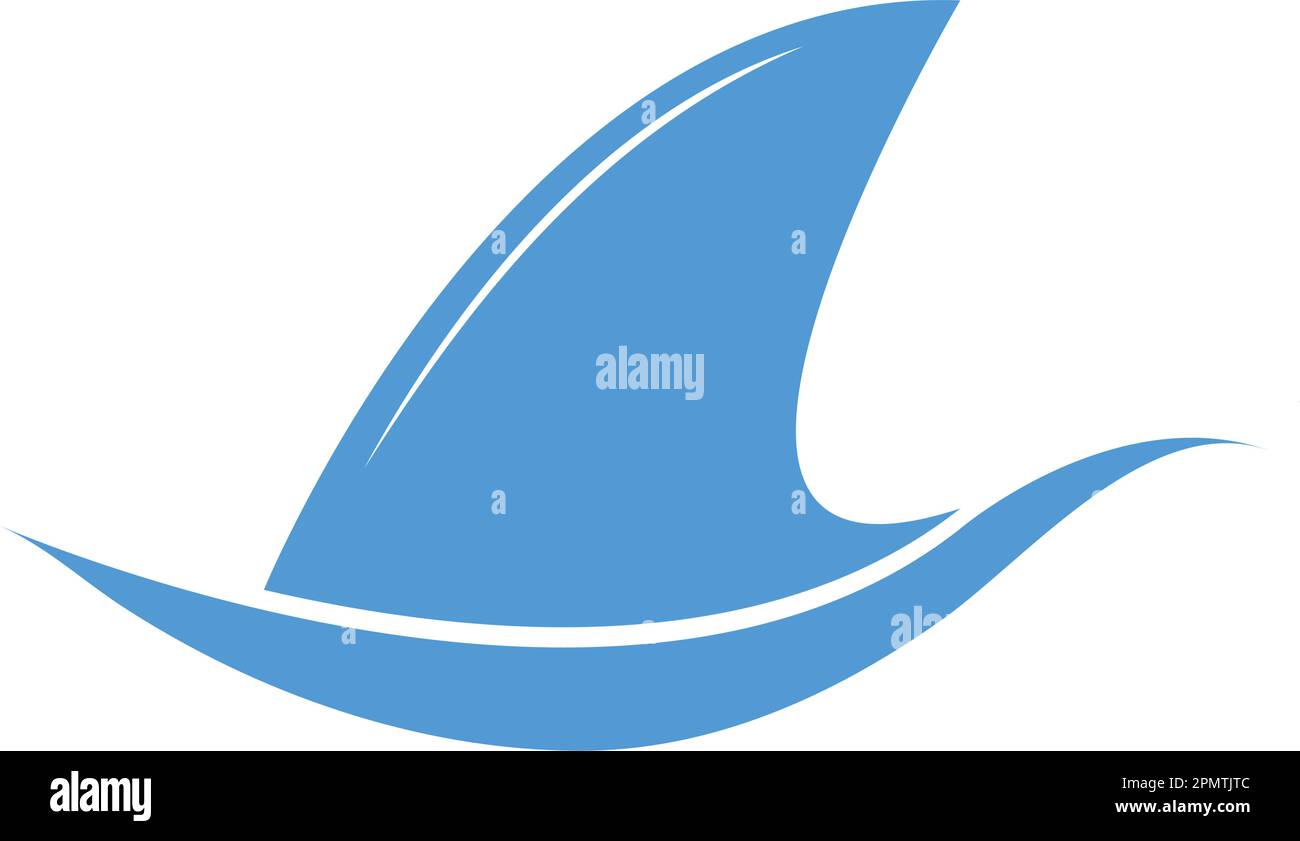disegno dell'illustrazione vettoriale dell'icona della pinna di squalo Illustrazione Vettoriale
