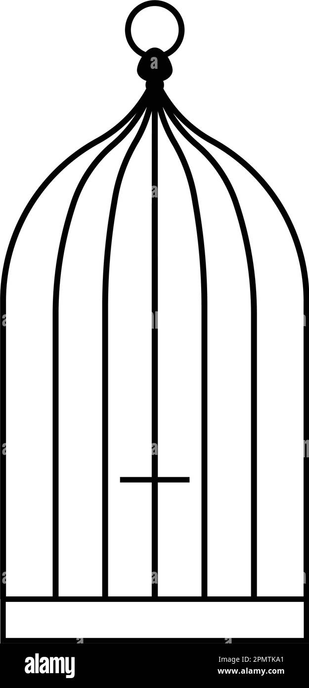 Modello di disegno dell'illustrazione vettoriale dell'icona della gabbia di uccello. Illustrazione Vettoriale