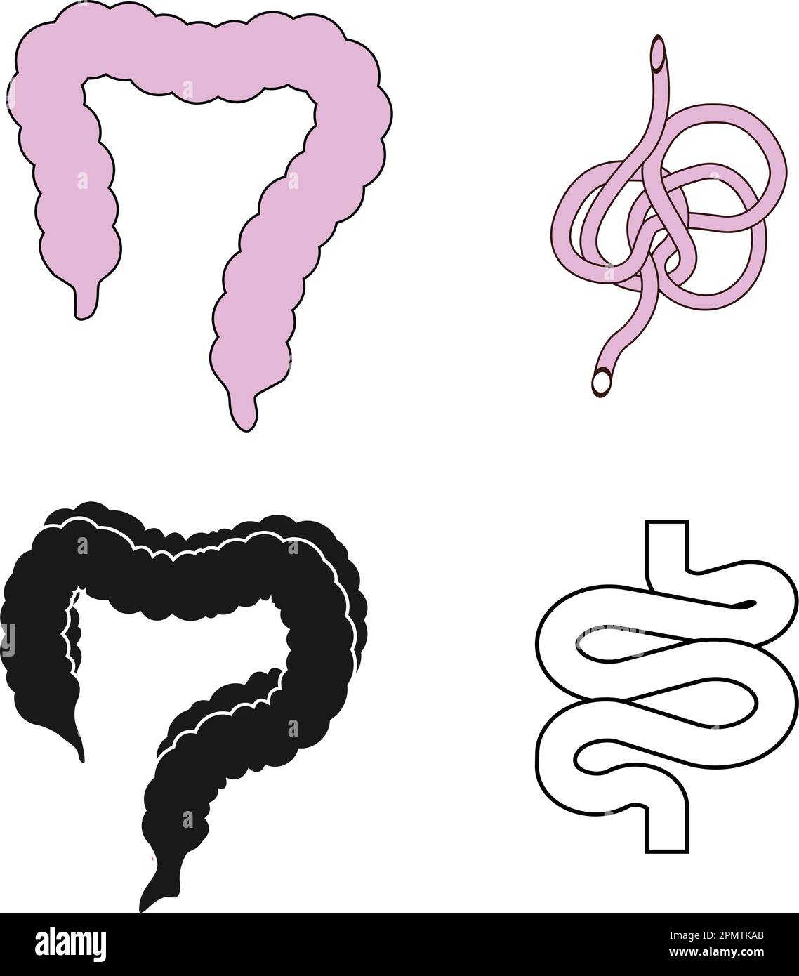 intestino semplice icona vettore illustrazione disegno simbolo Illustrazione Vettoriale