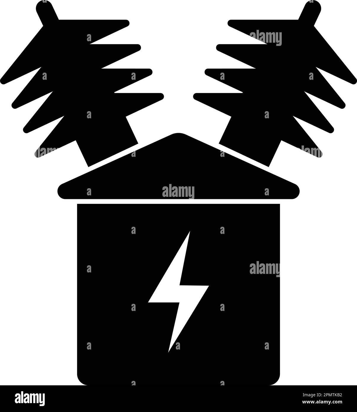 trasformatore elettrico ad alta tensione icona simbolo vettoriale design Illustrazione Vettoriale