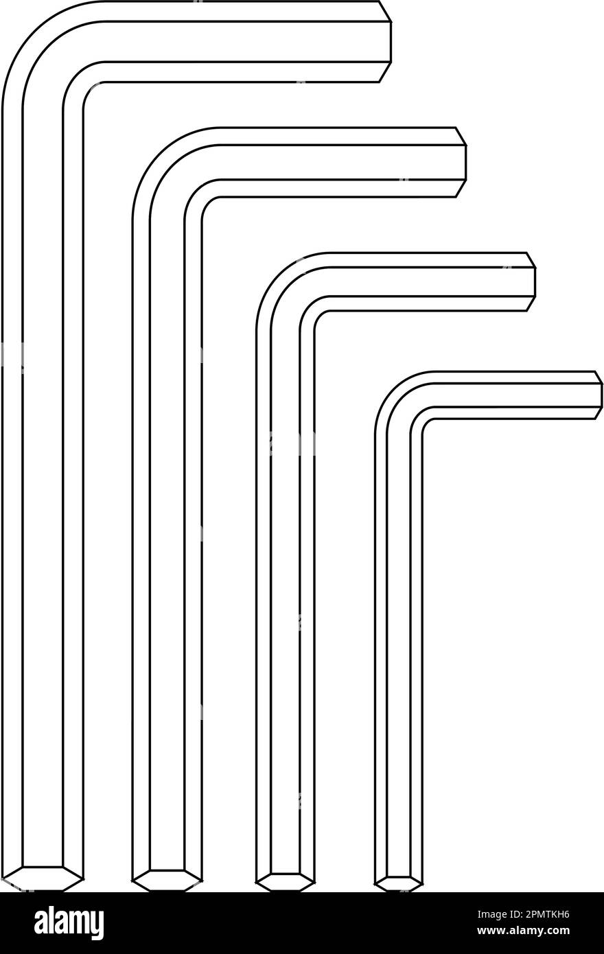 Disegno del simbolo dell'illustrazione del vettore delle chiavi Allen Illustrazione Vettoriale