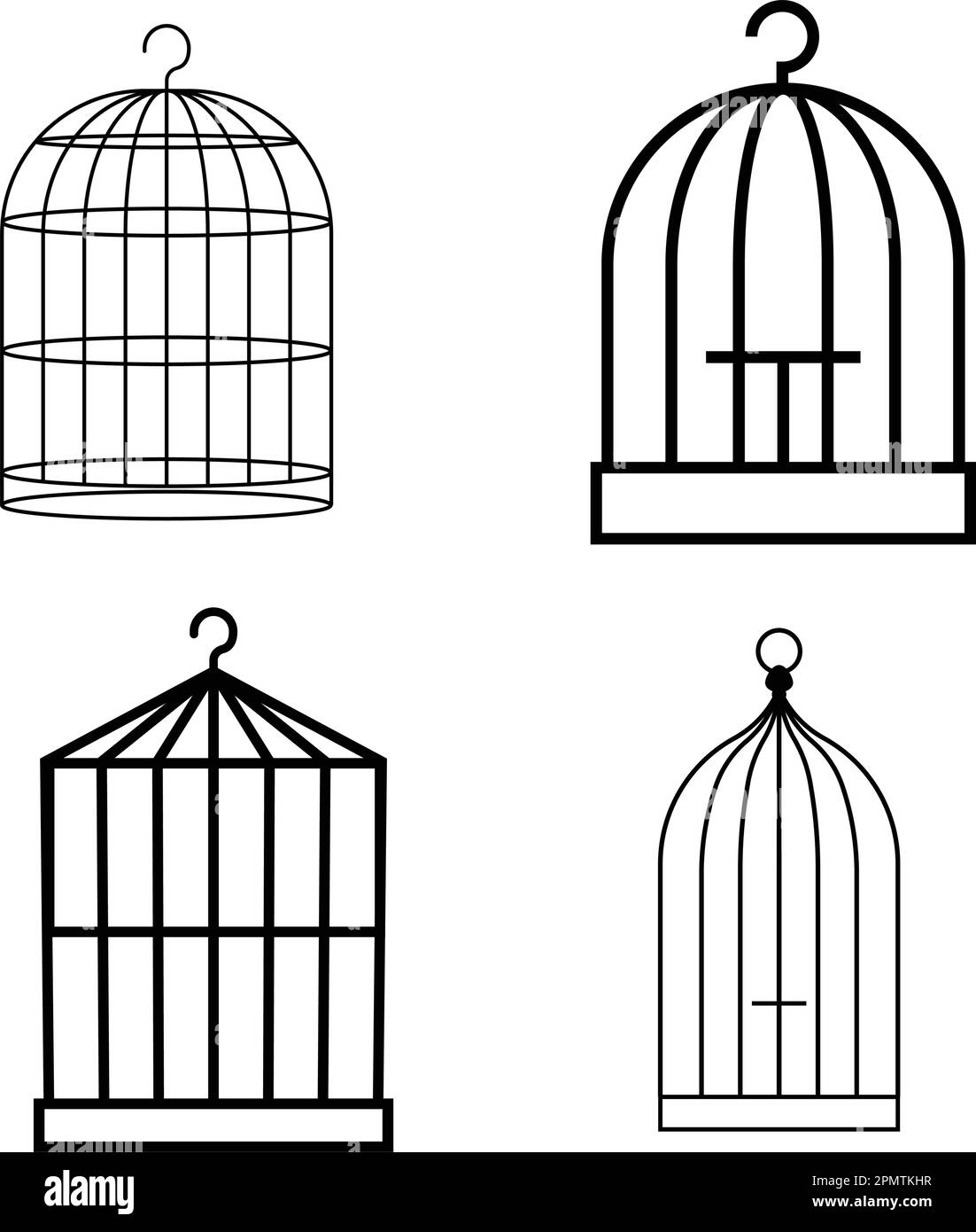 Modello di disegno dell'illustrazione vettoriale dell'icona della gabbia di uccello. Illustrazione Vettoriale