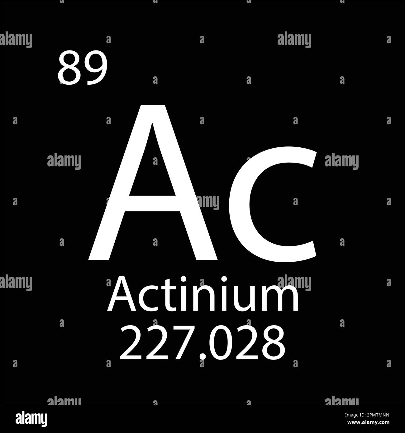 Tabella periodica elemento chimico simbolo molecola actinium chimica vettore atomo icona Illustrazione Vettoriale