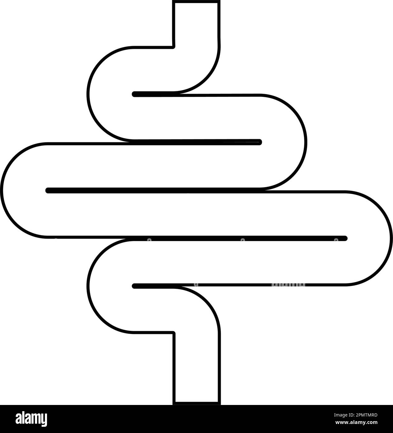 intestino semplice icona vettore illustrazione disegno simbolo Illustrazione Vettoriale