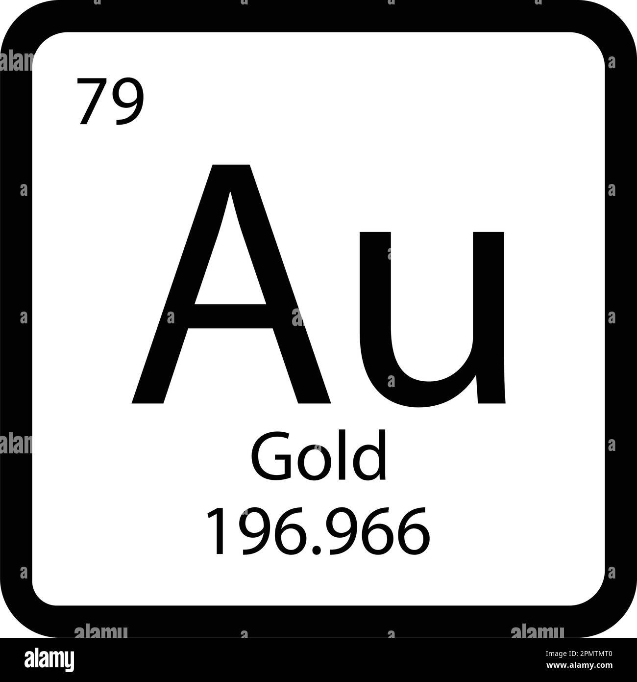 Tabella periodica elemento chimico simbolo aurum molecola chimica vettore atomo icona Illustrazione Vettoriale