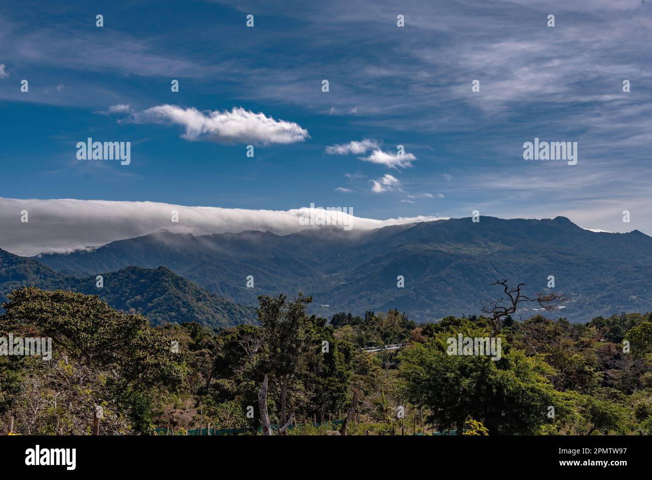 Paesaggio dei Monti Talamanca vicino alla città di Boquete, Chiriqui, Panama Foto Stock