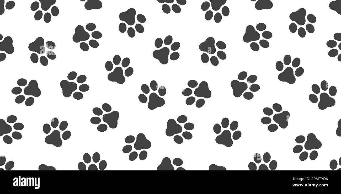 paw senza cuciture modello cane paw gatto paw bulldog vettore carta parati sfondo isolato Illustrazione Vettoriale