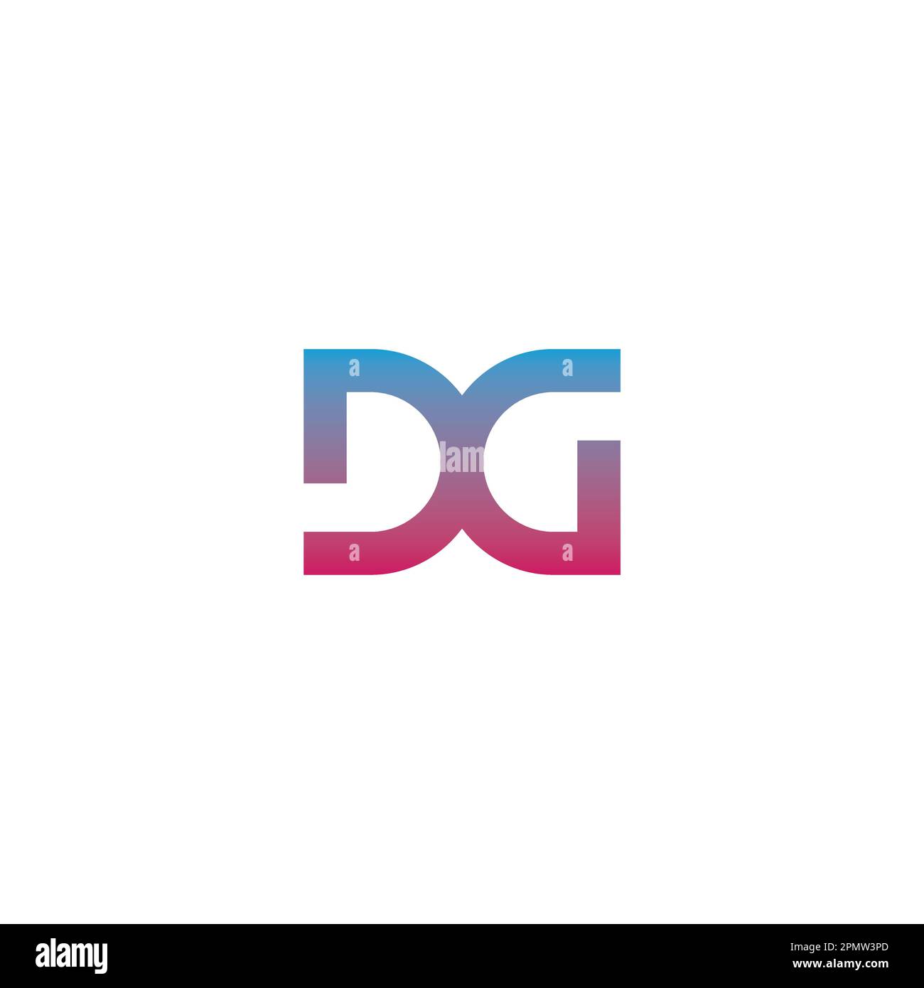 Logo DG Design semplice. Vettore del logo lettera D e G. Illustrazione Vettoriale