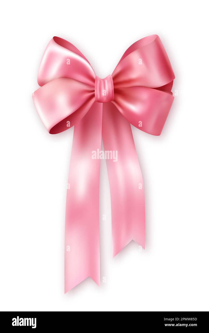 Arco decorativo in seta rosa con nastri verticali. Illustrazione Vettoriale