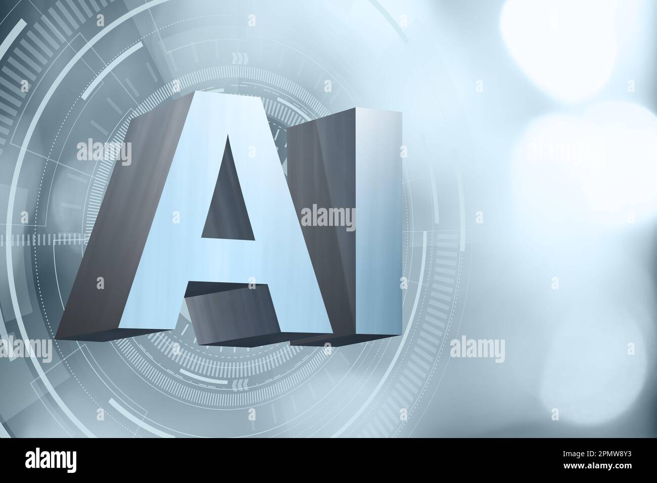 Simbolo ai. Concetto di intelligenza artificiale. Foto di alta qualità Foto Stock