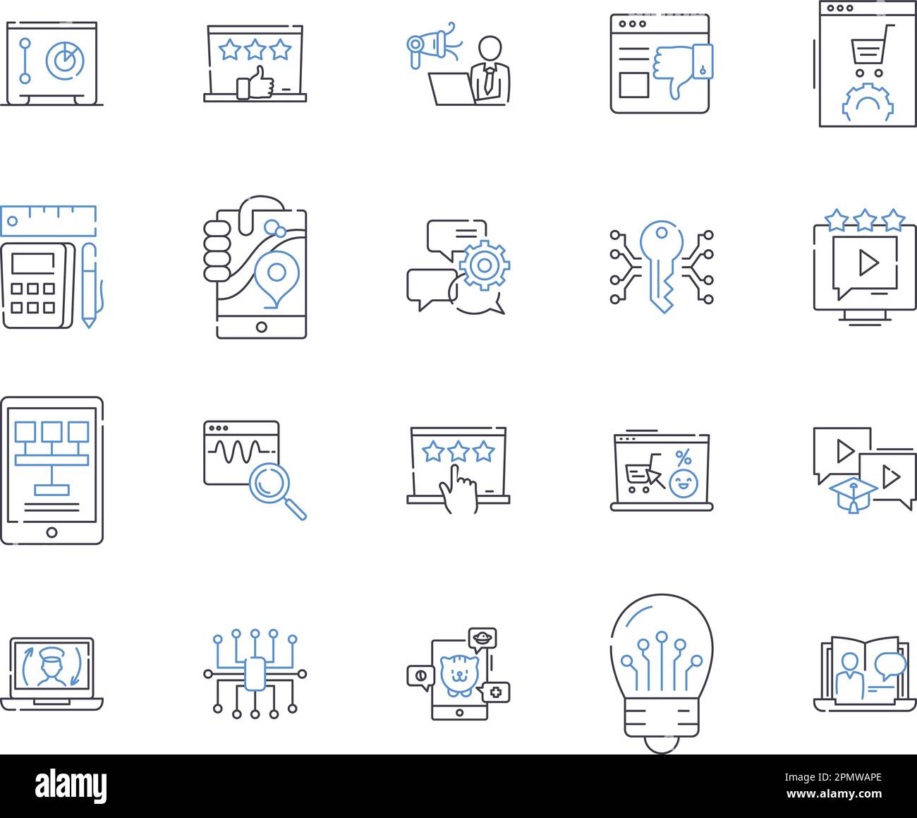 Raccolta di icone per la salute digitale. Digitale, salute, telesalita, eHealth, sanità, benessere, mhealth vettore e illustrazione di concetto set Illustrazione Vettoriale