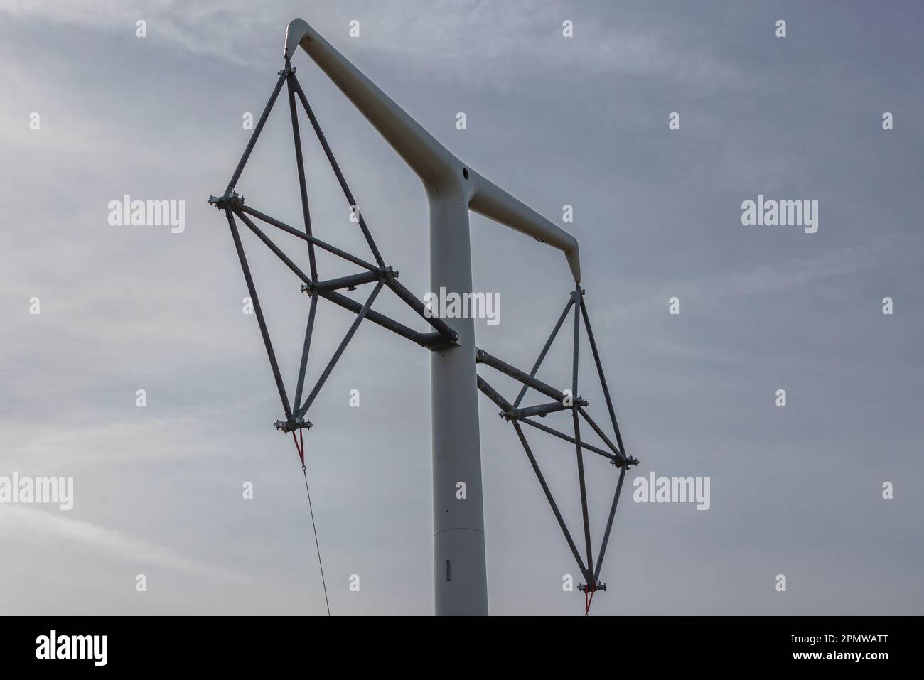 La costruzione dei tralicci Hinkley Point C. Foto Stock