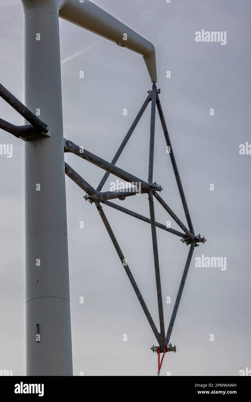 La costruzione dei tralicci Hinkley Point C. Foto Stock