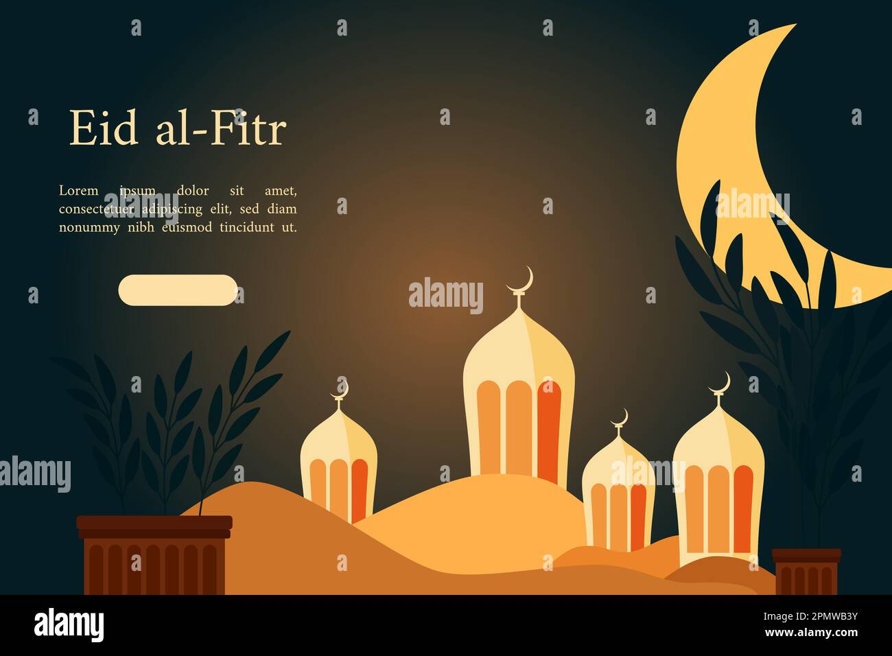 Biglietto Auguri Musulmano 3D Con Luna E Moschea - Eid, Compleanno Islamico Con Busta