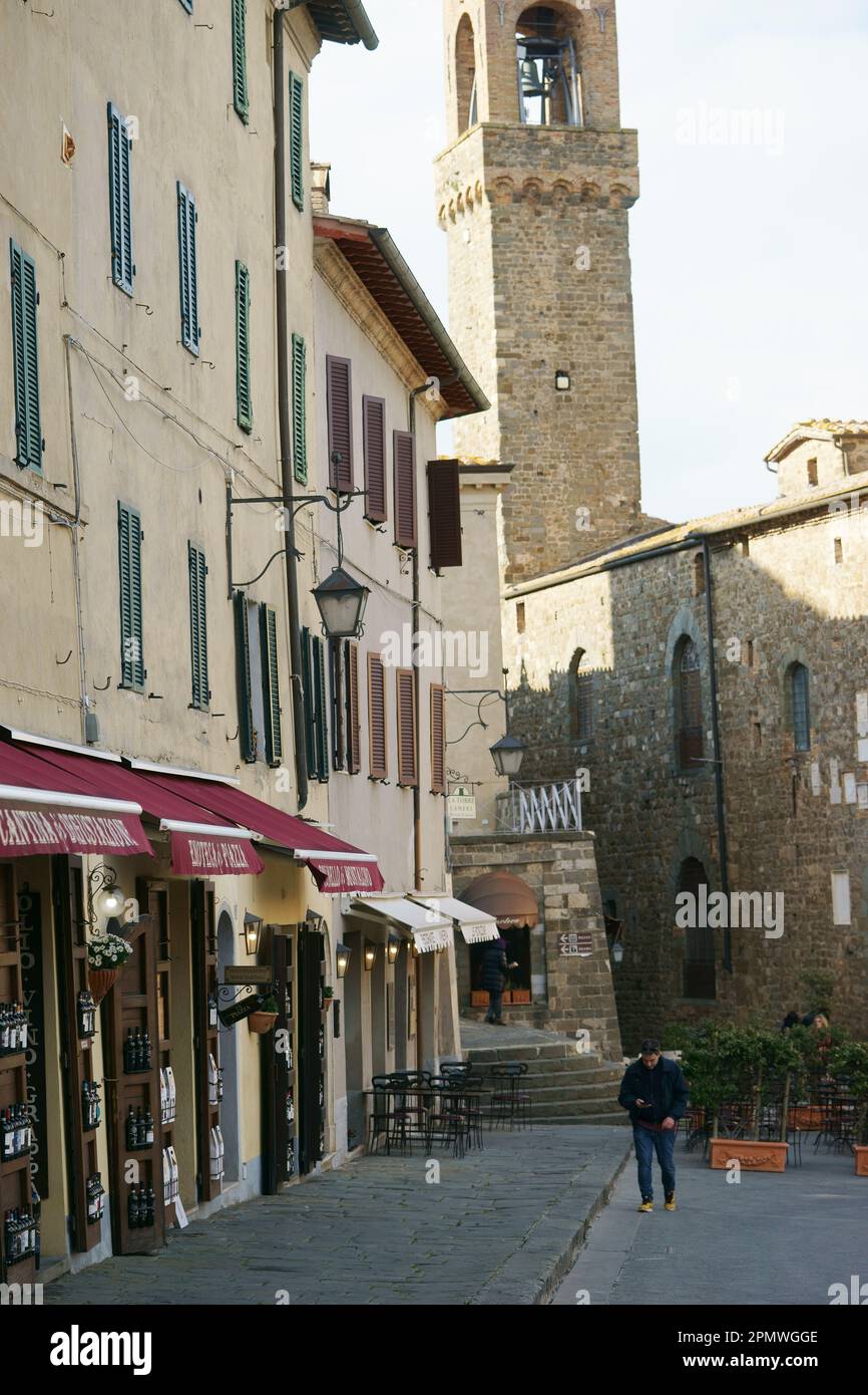 Edifici a Montalcino, Toscana, Italia - Piazza Garibaldi Foto Stock