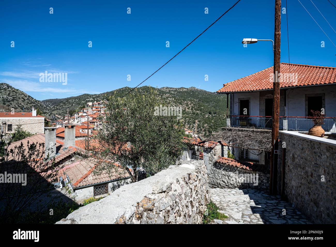 Dimitsana Village, Arcadia, Grecia Foto Stock