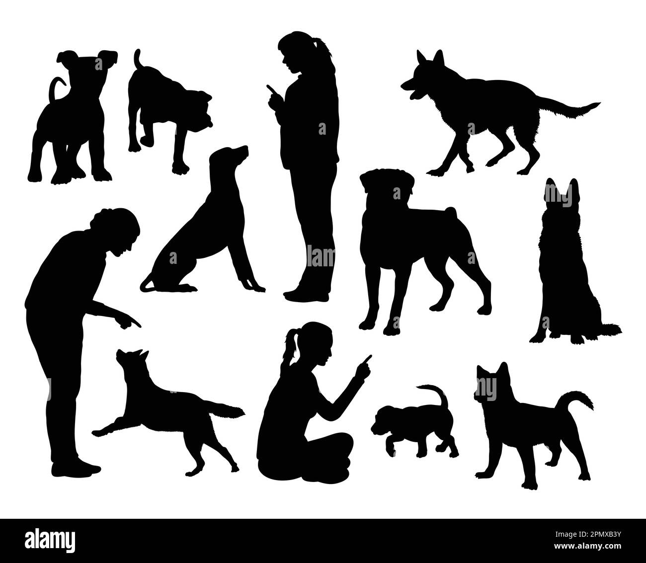 Silhouette da addestramento per cani Illustrazione Vettoriale