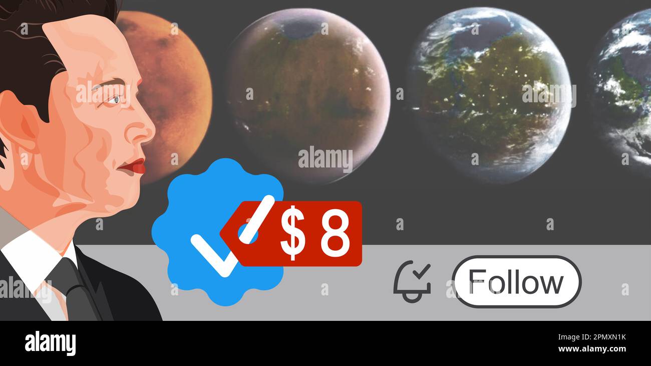 TWITTER SARÀ RIORIENTATO AGLI ABBONATI A PAGAMENTO A PARTIRE DAL 15 APRILE 2023. Foto Stock