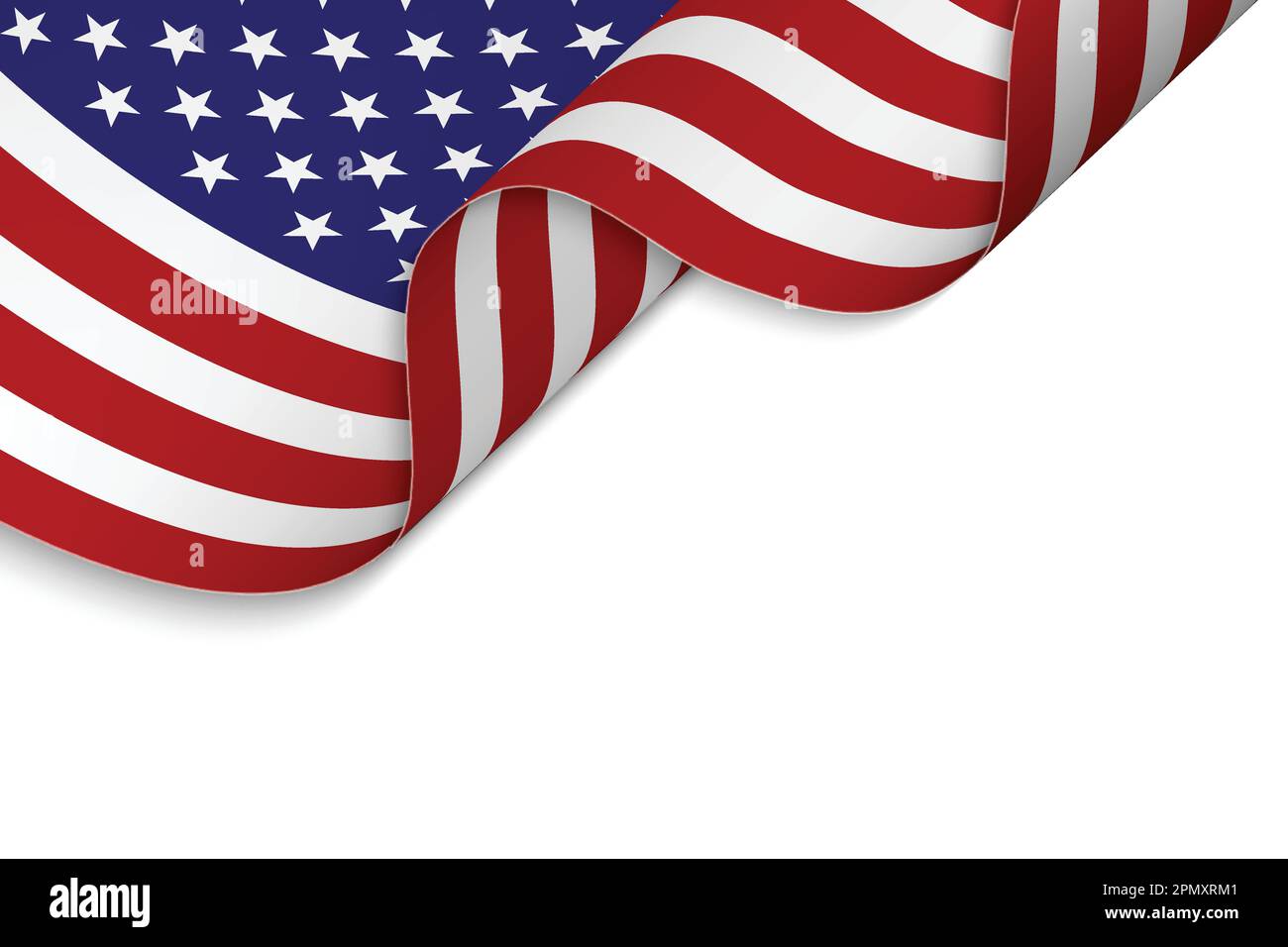 Sventolando la bandiera degli Stati Uniti. Sfondo patriottico Illustrazione Vettoriale