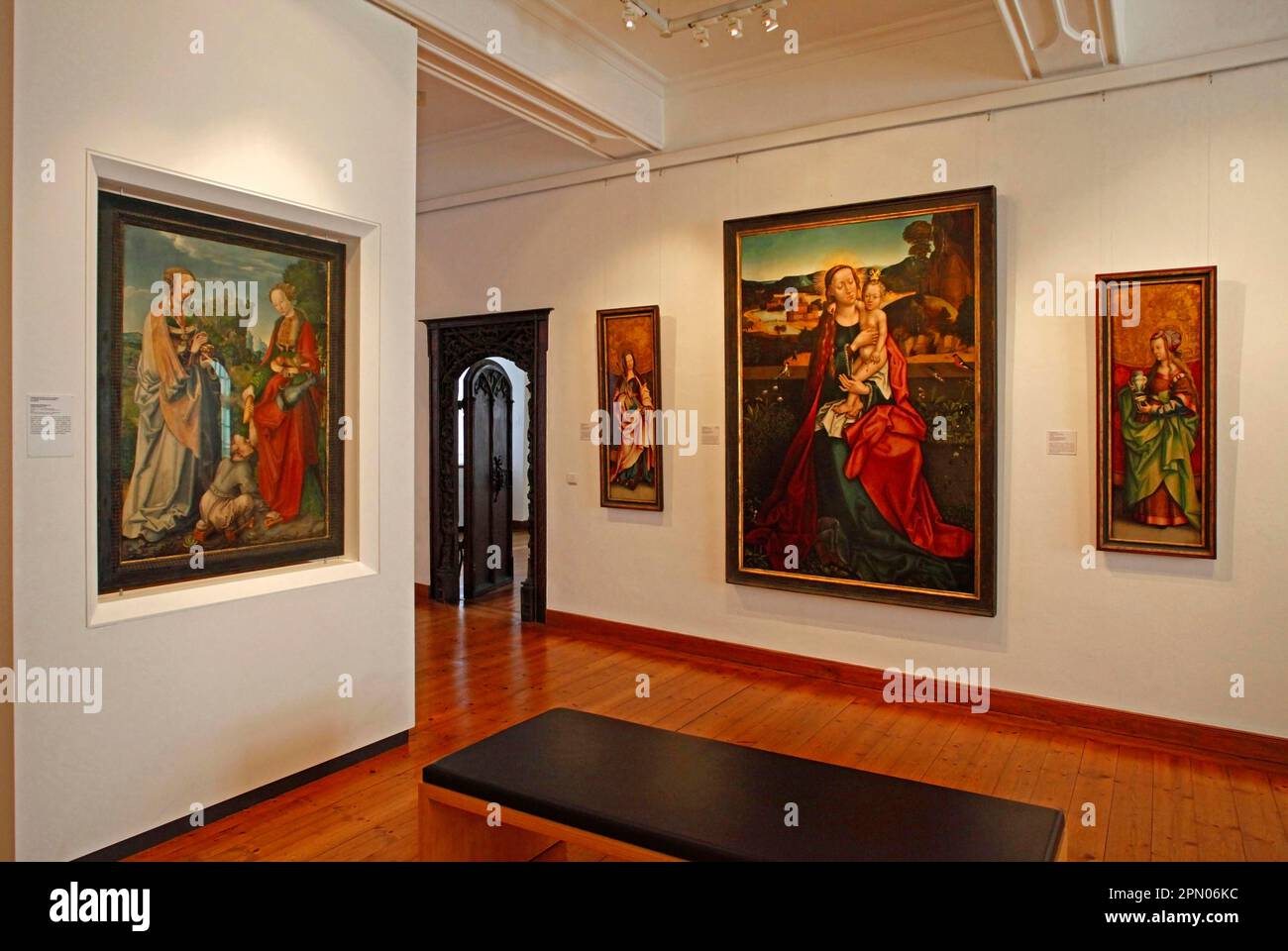 Fuerstenbau der teste Coburg, mostra di arte ecclesiastica medievale, quadri a pannelli, Coburg, Franconia superiore, Baviera, Fuerstenbau, Germania Foto Stock