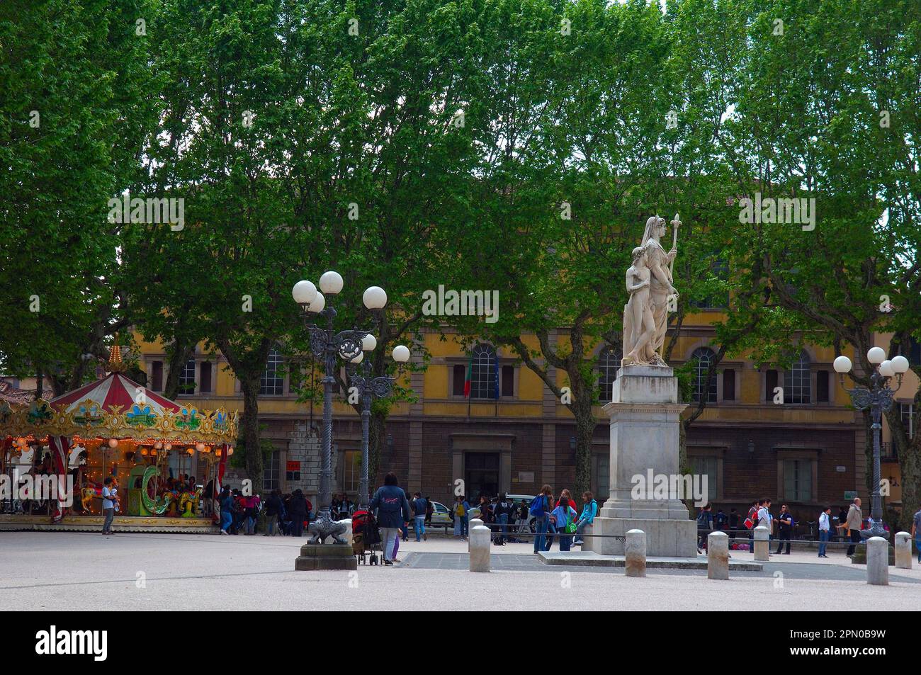 Lucca, Piazza Napoleone, Piazza Napoleone, Toscana, Italia Foto Stock