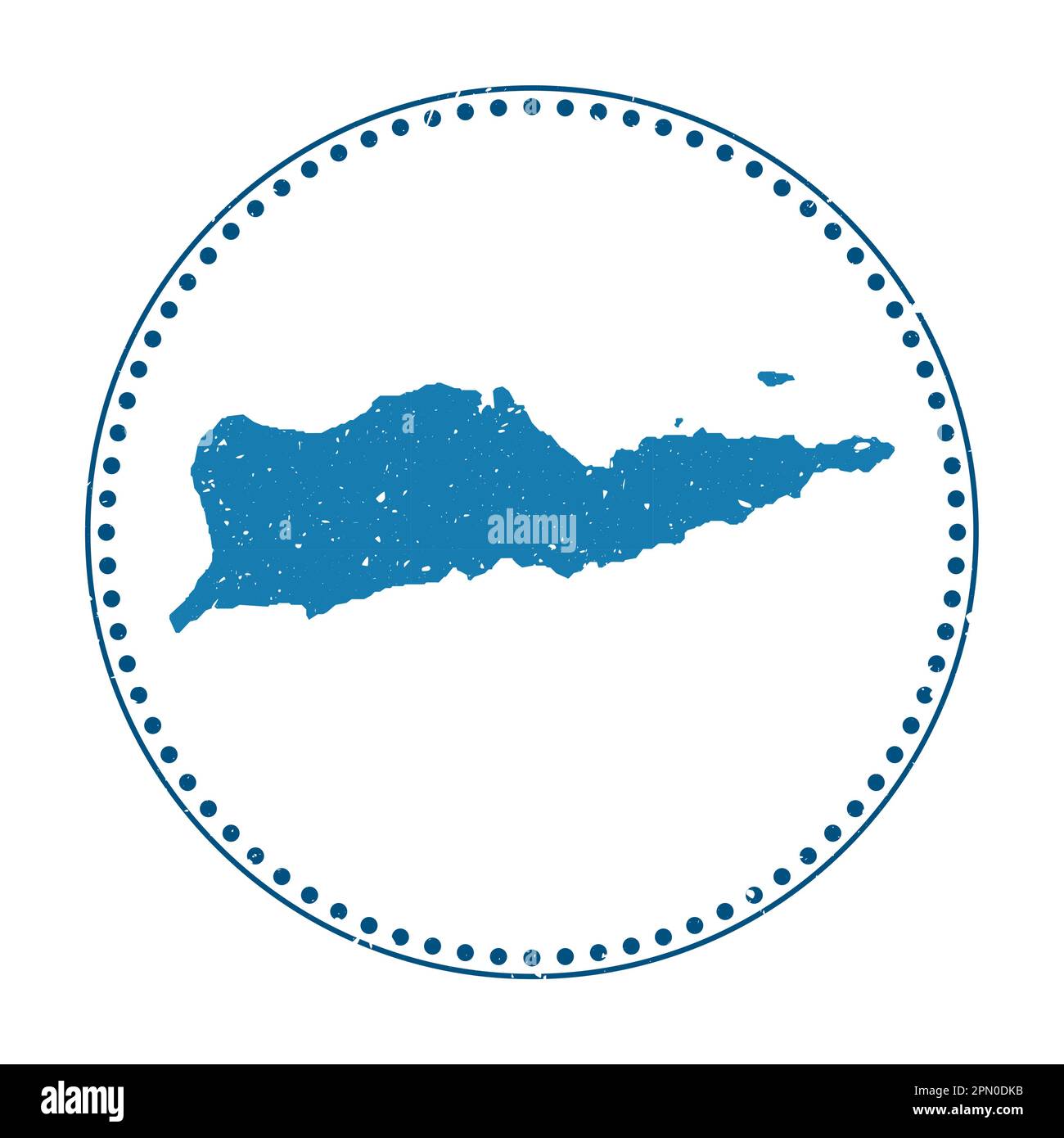 Adesivo Saint Croix. Timbro da viaggio con mappa dell'isola, illustrazione vettoriale. Illustrazione Vettoriale