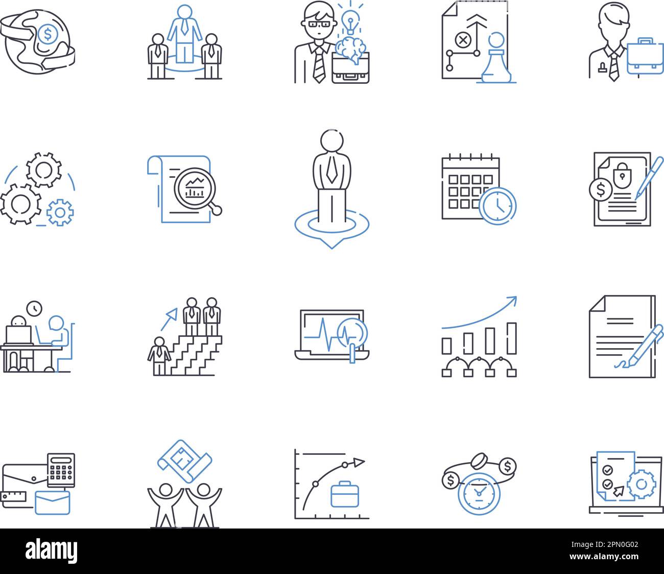 Innovazione sociale delineare la collezione di icone. Sociale, innovazione, imprenditorialità, Comunità, cambiamento, Tecnologia, vettore dei problemi e illustrazione Illustrazione Vettoriale