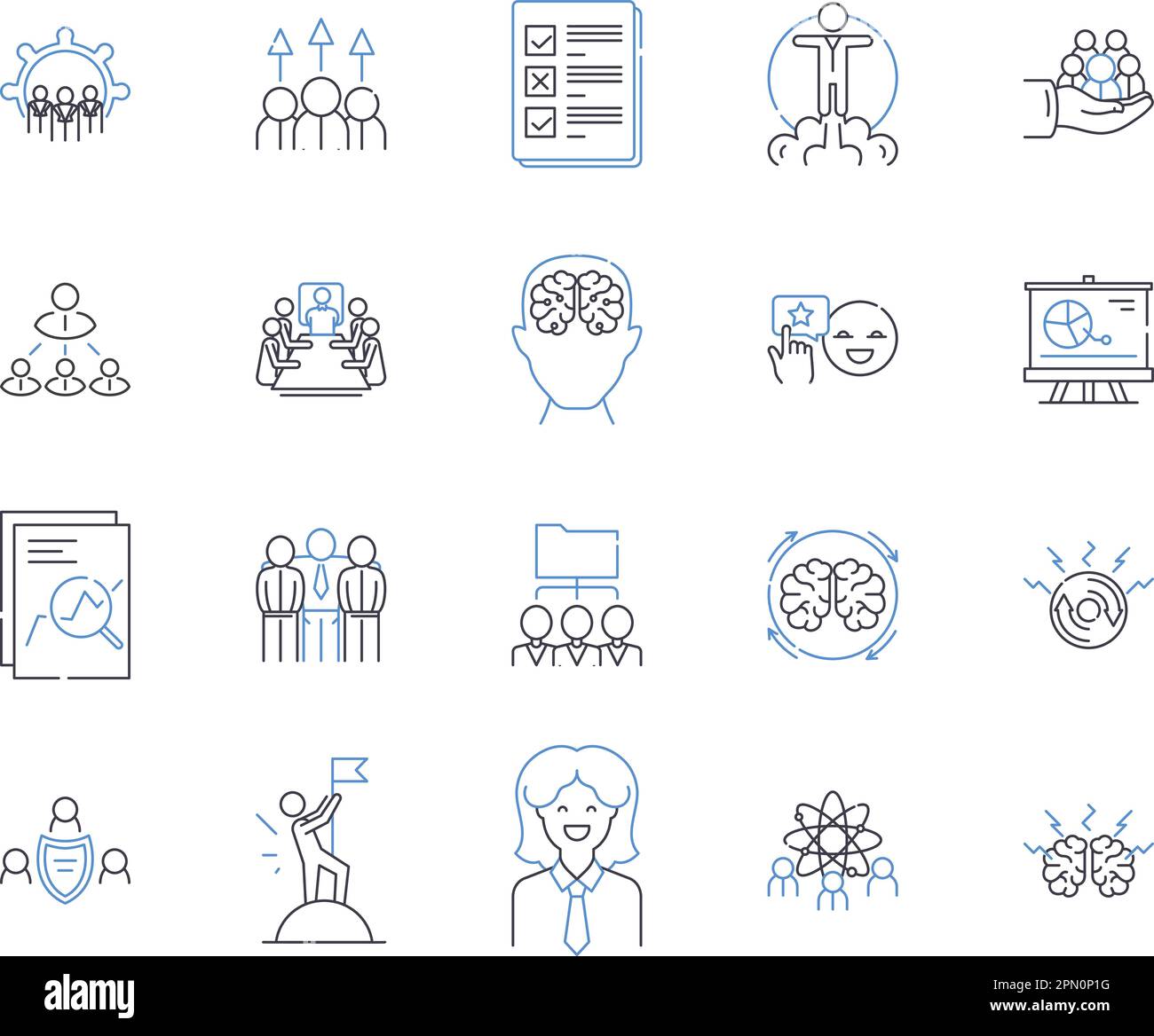 Raccolta di icone del profilo del flusso di lavoro del reparto. Reparto, flusso di lavoro, gestione, automazione, processo, Sistemi, vettore di efficienza ed illustrazione Illustrazione Vettoriale