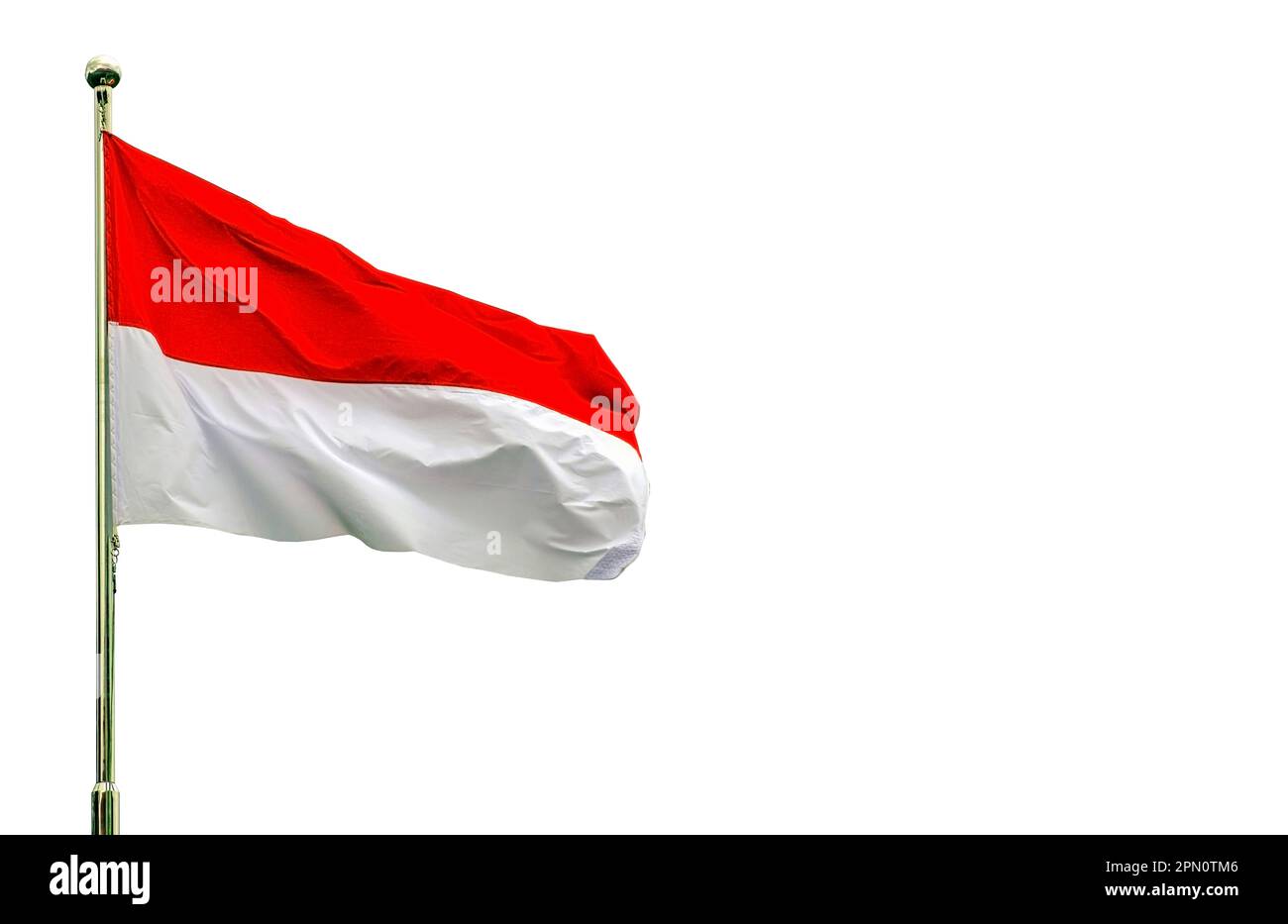 Bandiera nazionale di Indonesia e Monaco isolata su sfondo bianco Foto Stock