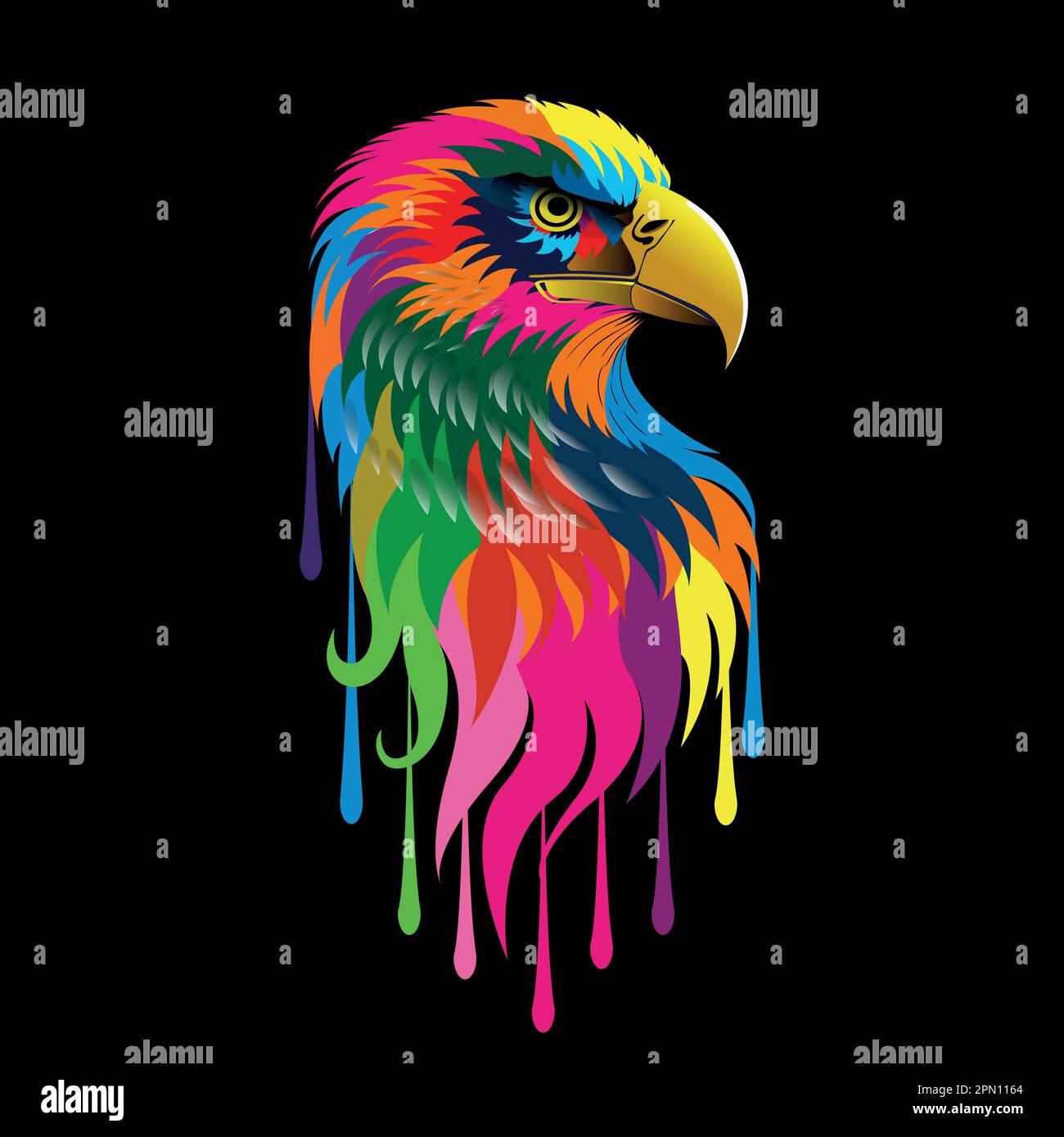 Eagle multicolore Vector Pop Art Illustrazione EPS 10 Illustrazione Vettoriale