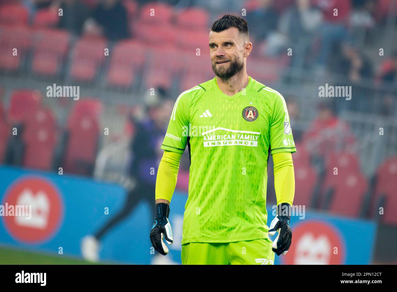 Toronto, Ontario, Canada. 15th Apr, 2023. Quentin Westberg #31 in azione durante la partita MLS tra il Toronto FC e Atlanta United al BMO Field di Toronto. Il gioco è terminato 2-2 (Credit Image: © Angel Marchini/ZUMA Press Wire) SOLO PER USO EDITORIALE! Non per USO commerciale! Credit: ZUMA Press, Inc./Alamy Live News Foto Stock