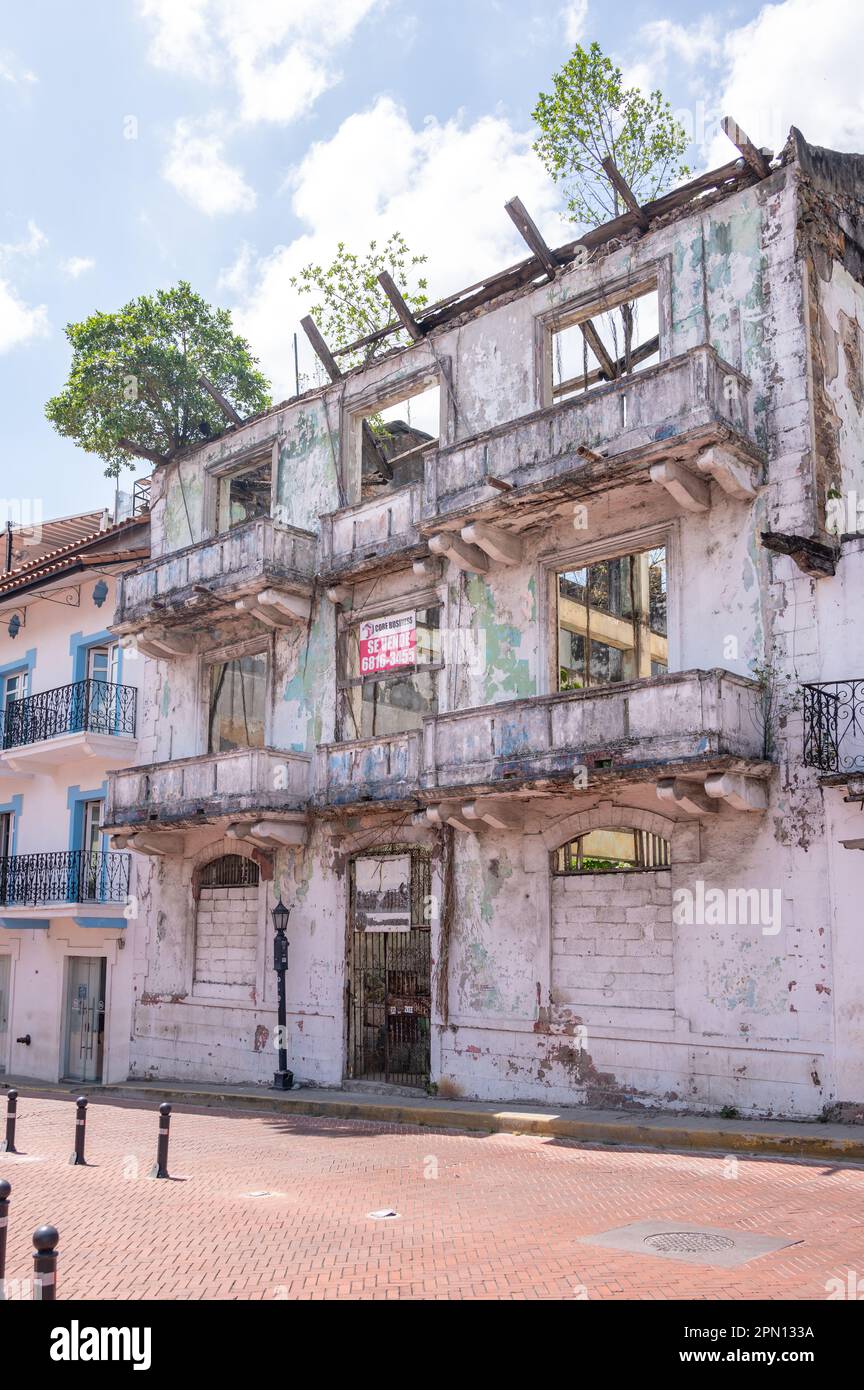 Città di Panama, Panama - 1 aprile 2023: Viste dell'incredibile Old Quater di Città di Panama. Foto Stock