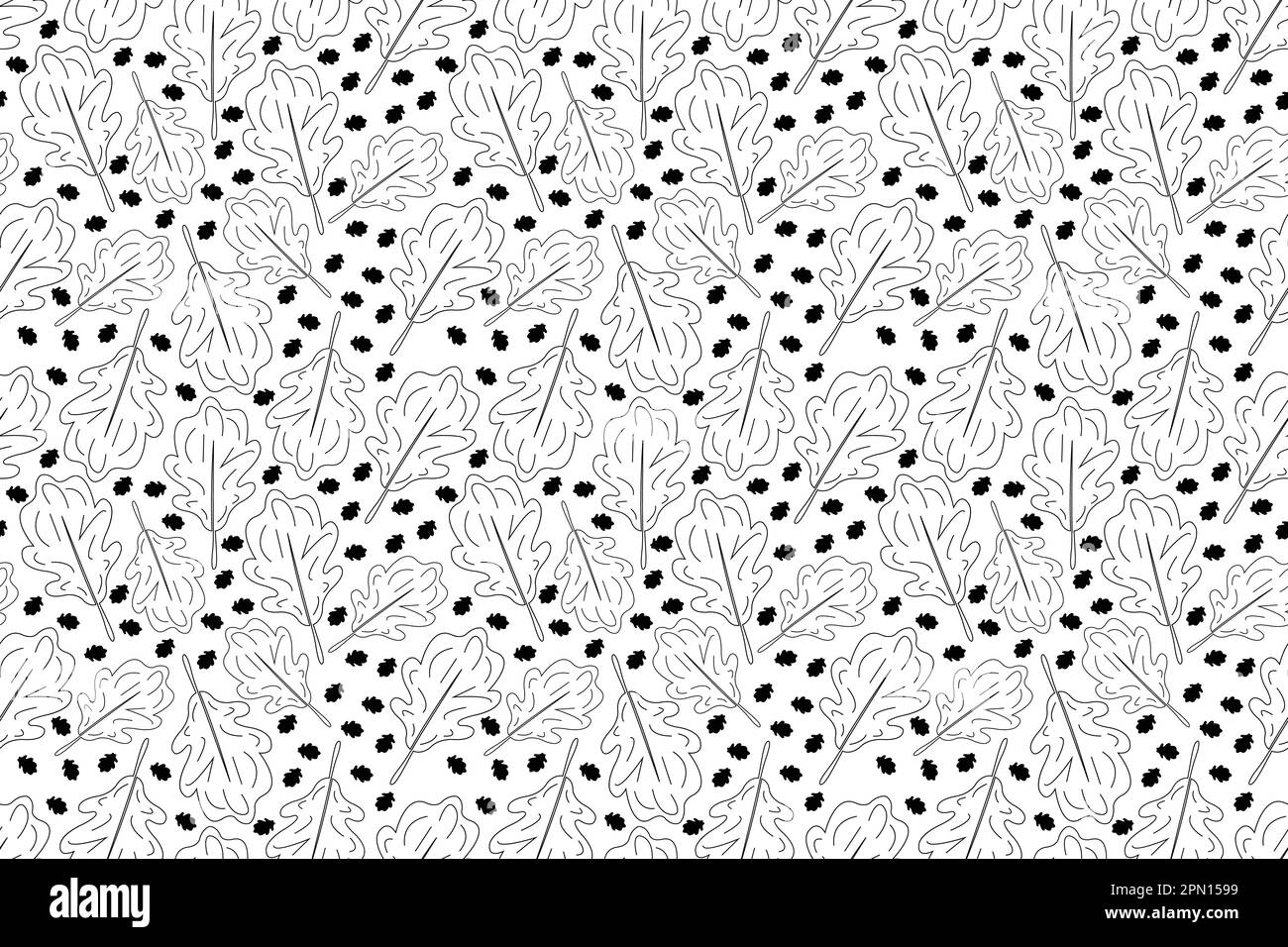 Motivo floreale vettoriale senza cuciture con foglie fantasy. Il motivo può essere utilizzato per sfondi, tessuti, sfondi, texture di superfici. Tradizionale stile francese disegnato a mano. Illustrazione vettoriale. Illustrazione Vettoriale