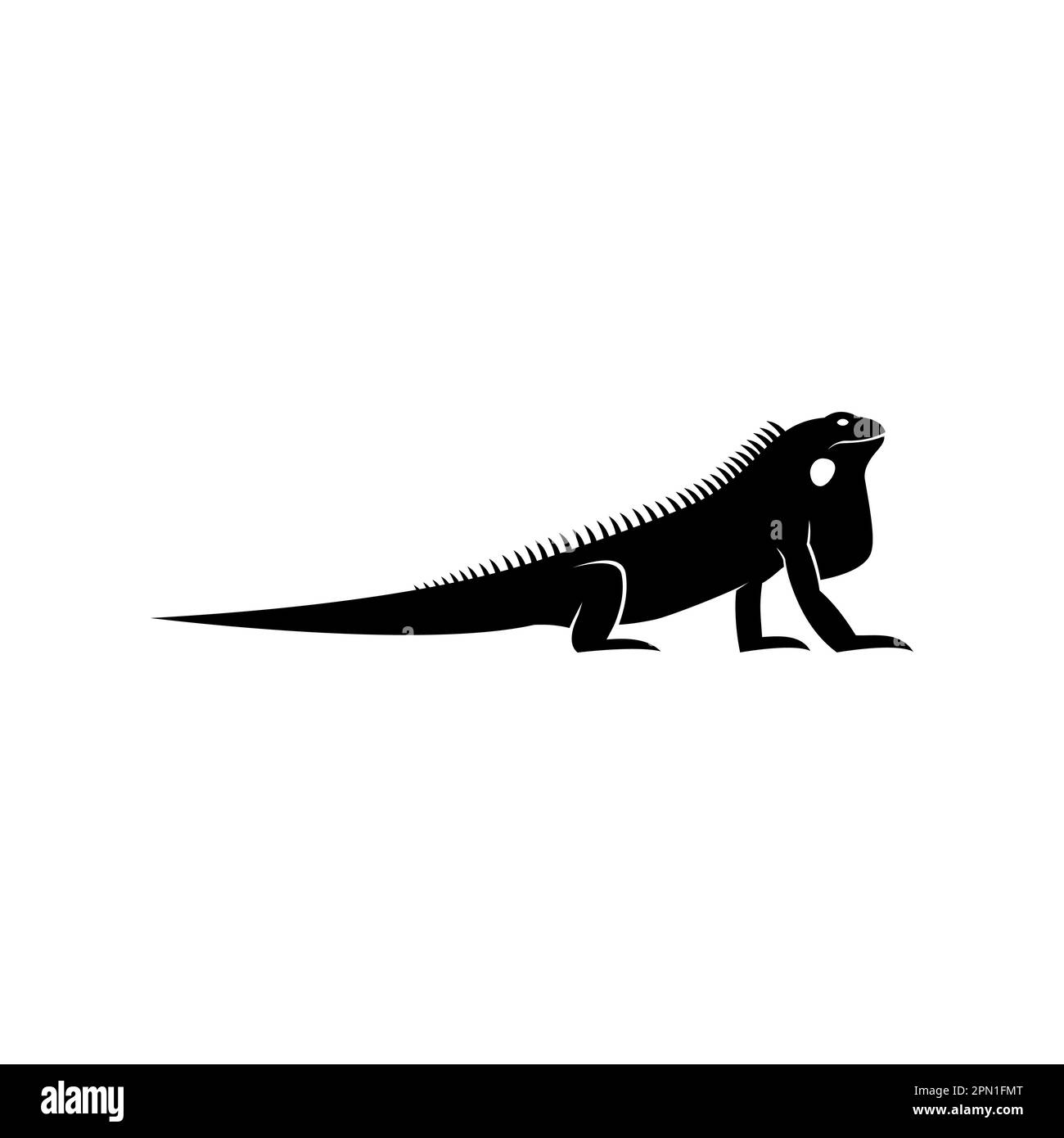 logo iguana flat style vettoriale Illustrazione Vettoriale
