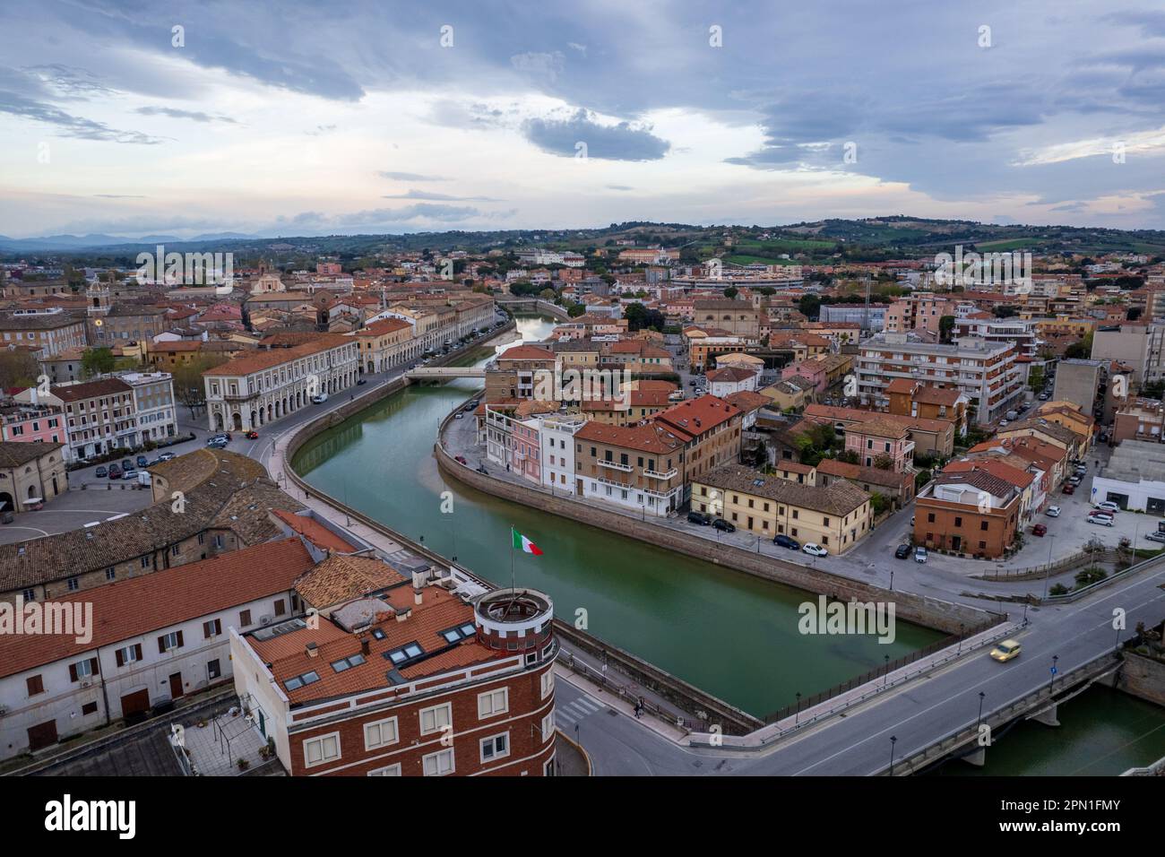 Veduta aerea della città italiana Senigallia Foto Stock