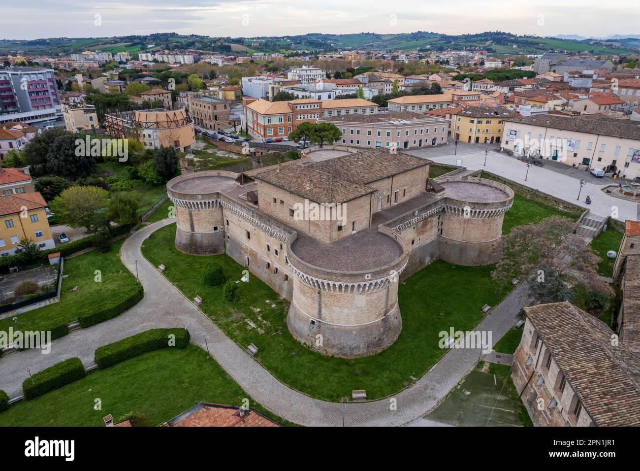 Veduta aerea della città italiana Senigallia Foto Stock