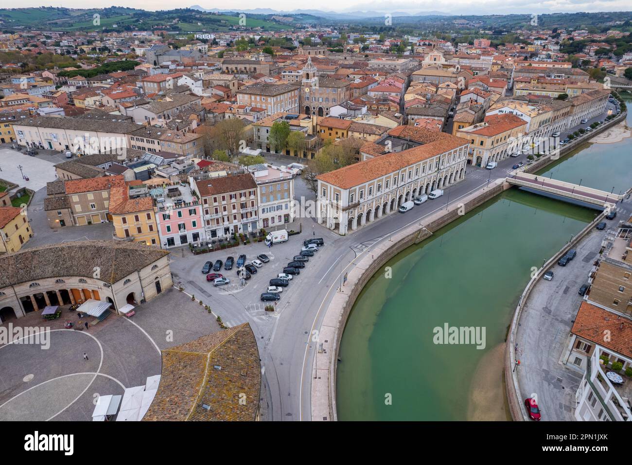 Veduta aerea della città italiana Senigallia Foto Stock