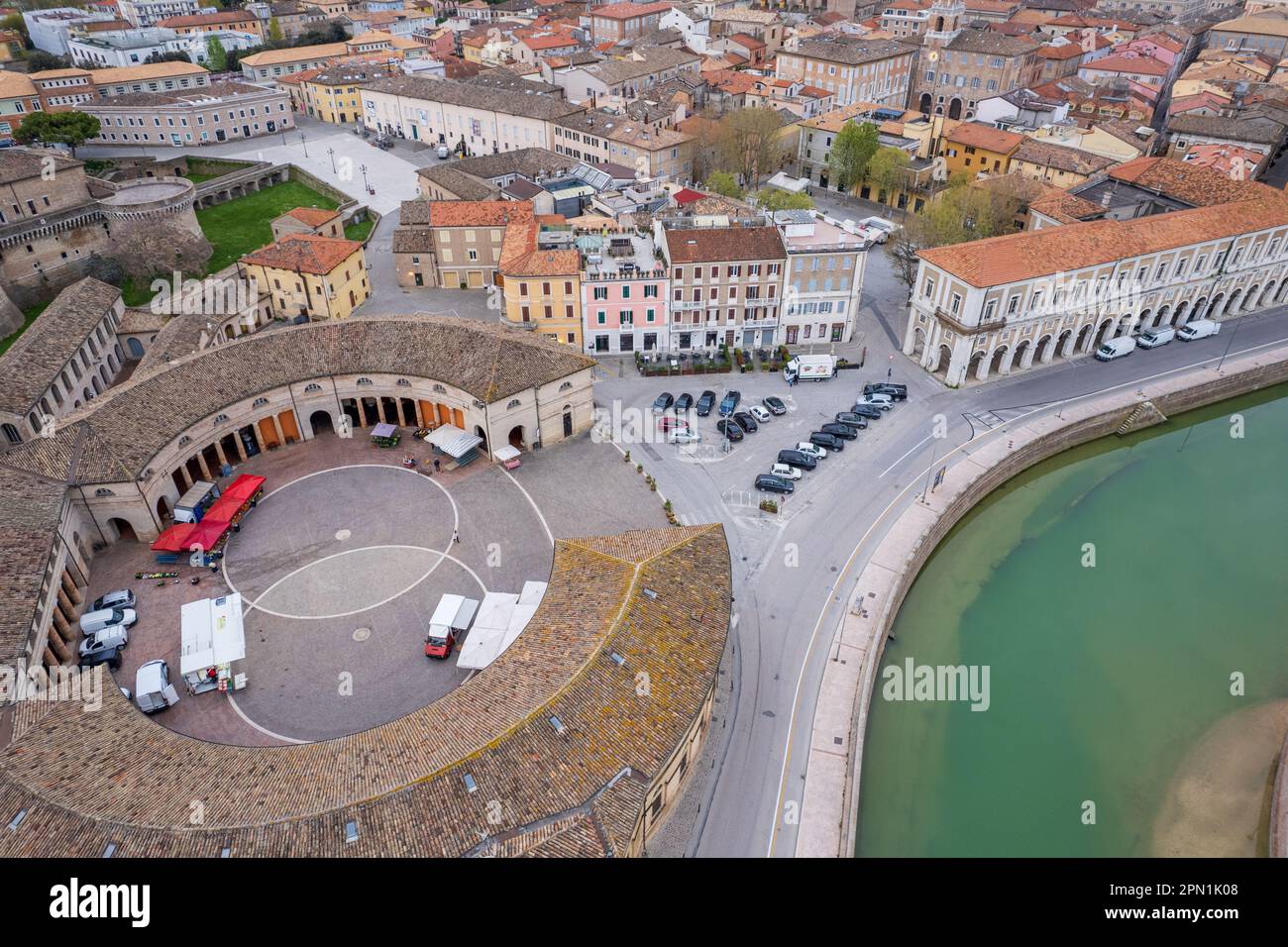 Veduta aerea della città italiana Senigallia Foto Stock